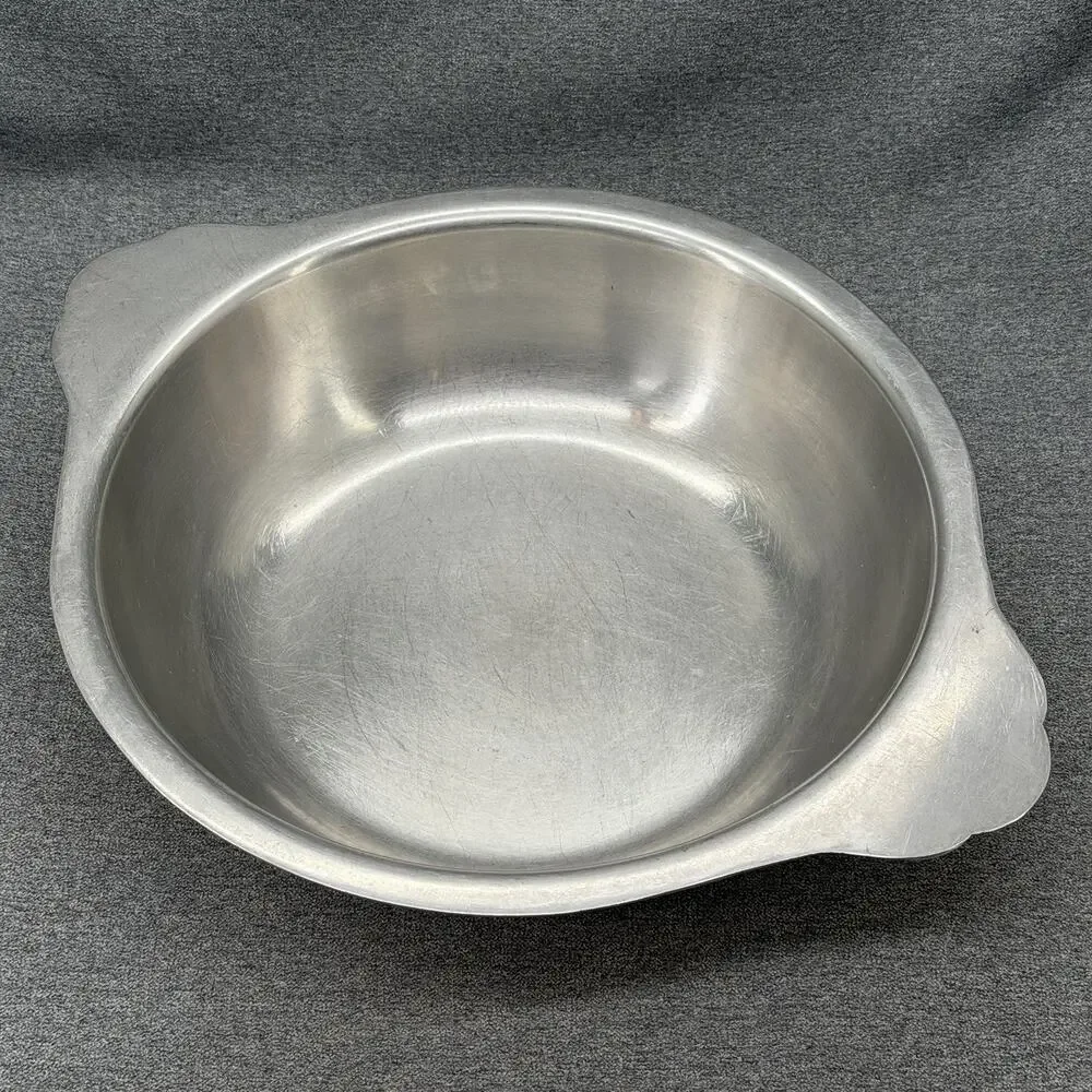 Vintage MCM Stainless Steel SOLID METAL 2.5lb Heavy Duty Mixing Bowl Cookware